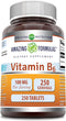 Amazing Formulas Vitamin B6 Pyridoxine 100mg 250 Tablets Supplement | Non-GMO | Gluten Free | Made in USA...