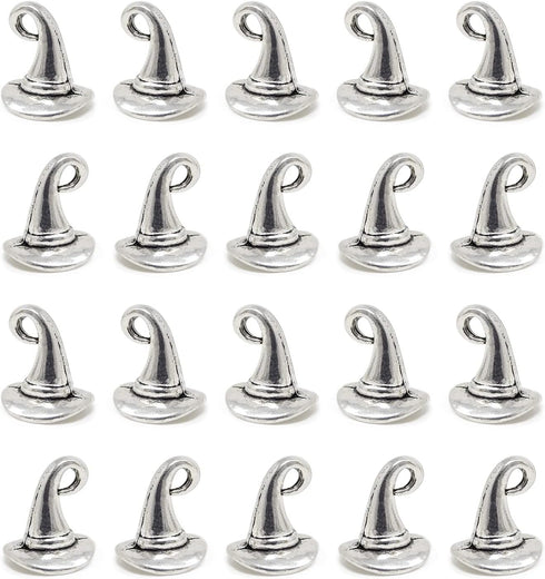 Honbay 30PCS Alloy Witch Hat Charms Wizard Hat Charms Pendant Christmas Hat Pendant for Earrings Bracelets Necklace DIY Jewelry Making...