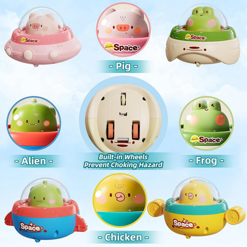 Animal Car Toddler Toys,Press and Go Toy Cars for Toddlers 1-3,1 Year Old Boy Birthday Gift,Space Theme Infant Car Toys for 1 Year Old Boy and Gir...