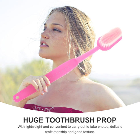ibasenice Giant Toothbrush Prop Huge Toothbrush Large Toothbrush Big Brush Prop Oversized Toys for Costume Take Picture Party Favor - Pink...