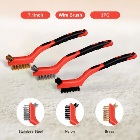 MAXMAN Wire Brush, 6Pcs Small Wire Brushes Set, Stainless Steel/Brass/Nylon Bristles, Household Deep & Gentle Cleaning Brush, Scratch Brushes for ...