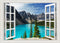 Fake Window for Walls Decal Faux Windows Poster Picture Open Landscape Wall Art Decor, Stick and Peel Wallpaper Natural Scenery Wall Decol Mountai...