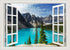 Fake Window for Walls Decal Faux Windows Poster Picture Open Landscape Wall Art Decor, Stick and Peel Wallpaper Natural Scenery Wall Decol Mountai...