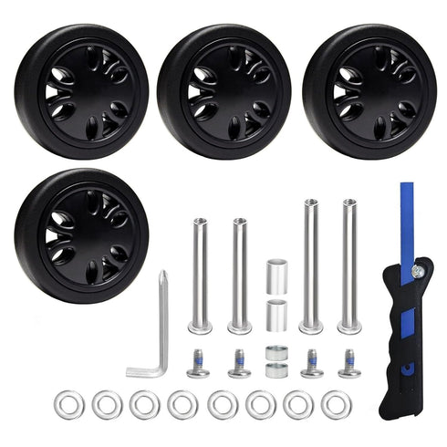 4PC Suitcase Replacement Wheels 2in/50mm X 0.59in/15mm Spinner Wheel Rubber Mute Flexible Smooth for Damaged Luggage Trolley Caster Repair...