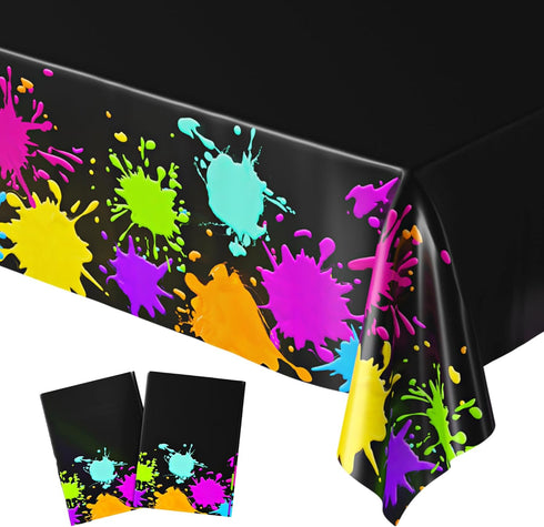 Blue Orchards Glow Party Table Covers (Pack of 2) - 54"x108" XL - Glow Birthday Party Supplies, Art Party Decorations, Glow in The Dark Decoration...