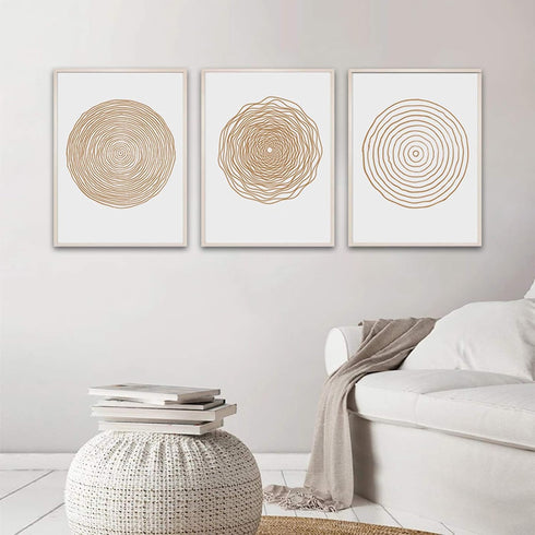 Mid Century Modern Wall Art - Boho Canvas Print - Midcentury Modern Wall Art- Abstract Geometric Canvas Wall Art Set - Scandinavian Canvas Paintin...