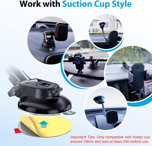 volport Very Strong Sticky Adhesive, 2.76in/70mm Dashboard Pad Mounting Disk Adhesive Replacement Kit, Double Sided Stickers for Suction Cup Dashb...