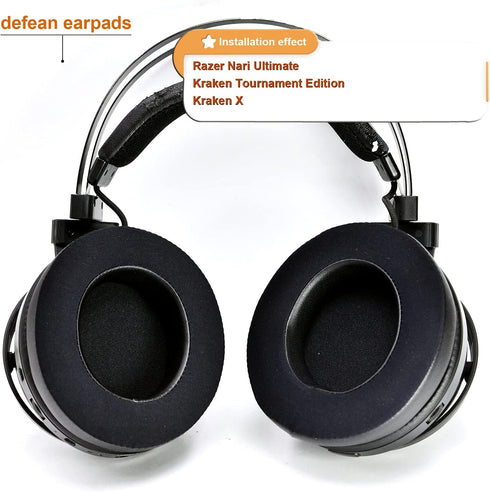 Nari Cooling-Gel Ear pads defean Ear Cushion Foam Replacement Earpad Compatible with Razer Nari/Nari Ultimate/Nari Essential/Kraken Tournament Edi...