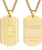DuoDiner American Dog Tag Necklace Bible Verse Pendant, Men Stainless Steel Cross Patriotic Flag Jewelry Gift 24 Inches Chain...