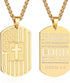 DuoDiner American Dog Tag Necklace Bible Verse Pendant, Men Stainless Steel Cross Patriotic Flag Jewelry Gift 24 Inches Chain...