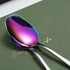 Rainbow Dinner Spoons, Kyraton 6 Pieces 7.5" Stainless Steel Table Spoon With Titanium Colorful Plating, Rainbow Soup Spoons, Dessert Spoons Slive...