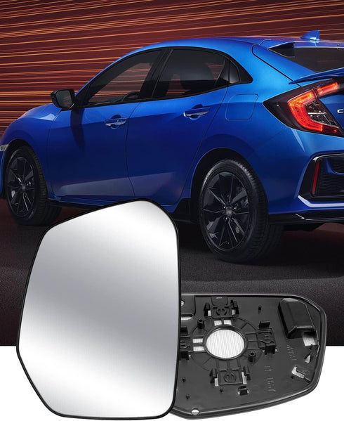 Left Driver Side Mirror Glass Replacement with Power Heated Fit for Honda Civic 2016-2021 Envix 2018-2022 Crider 2019-2022, Convex Mirror Glass Re...