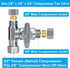 Brass Angle Stop Add-A-Tee Valve,3/8 x 3/8" x 3/8 Compression Water Splitter...