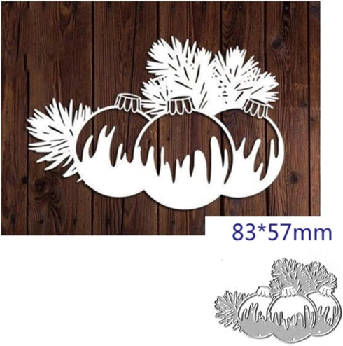 Christmas Balls Metal Die Cuts,Merry Christmas Tree Snowflake Cutting Dies Cut Stencils for DIY Scrapbooking Album Decorative Embossing Paper Dies...