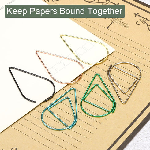 YOKIVE 60 Pcs Paper Clips, Drop-Shaped | Keep Desk Neat, Great for Art, Home, Daily Use (Black, 2-Inch)...