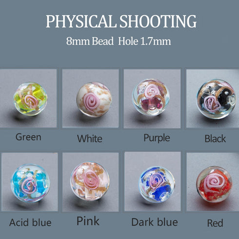 Nifsun 8mm 200pcs Glow in The Dack Glass Beads Round Spacer Loose Beads with Holes for Jewelry Making Bulk Lampwork Solar Unique DIY Lampwork Bead...