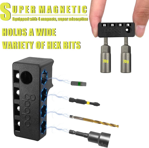 Magnetic 1/4-Inch Hex Bit Holders fit for Ryobi 18v Drill,Hex Screw Bit Storage on Side of Power Drill,Keep Bits Within Reach, Right Side...