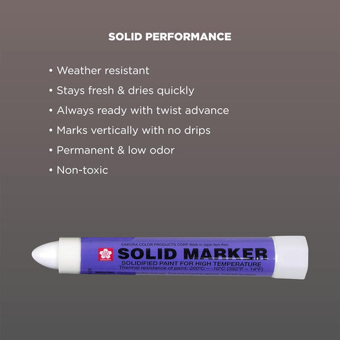Sakura Solidified Paint Solid Marker, White (Box of 12),XSC-50...