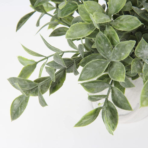 Hollyone Mini Artificial Potted Plants Fake Plants in Marble Pots, 1Pcs Plastic Eucalyptus Greenery Faux Plants for Home Office Desk Room Centerpi...