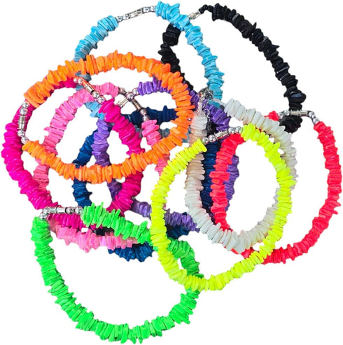 BlueRica Puka Chip Shell Anklet (Solid Color) 10"...