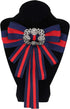 Christmas blue and red bow brooch for women men bowknot costume brooches women jewelry strip bow tie decorations womens corsage collar bow tie bow...