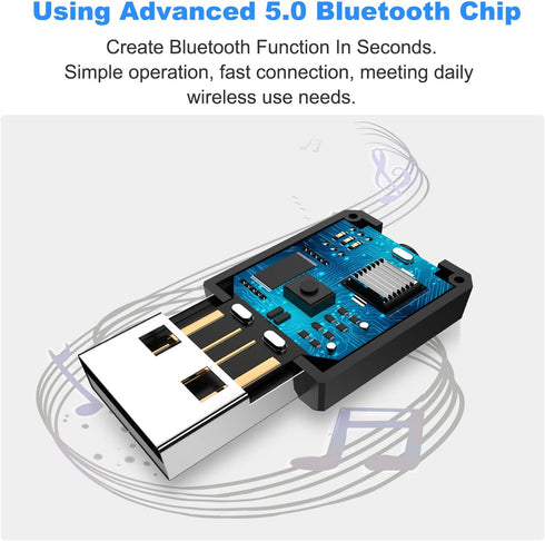 Isobel USB Bluetooth 5.0 Transmitter Receiver, 4-in-1 Mini Wireless Audio Adapter, 3.5mm Bluetooth AUX Adapter for TV PC Headphones Speakers Car/H...