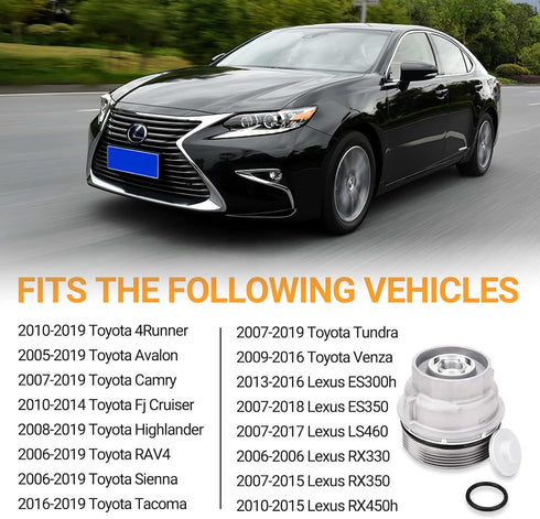 15620-31060 Oil Filter Housing Cap Assembly for Toyota Tundra Rav4 4Runner Camry Highlander Tacoma Avalon Sienna Venza Lexus RX350 Oil Filter Hous...