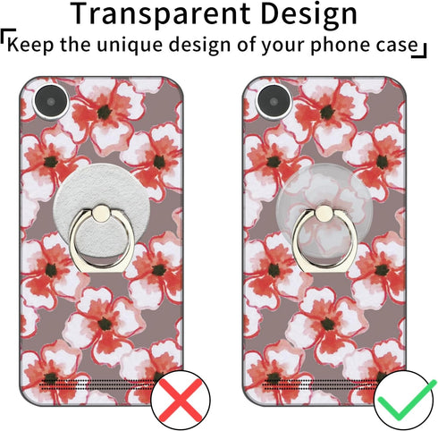 Cell Phone Ring Holder 4 Pcs Transparent Phone Ring Grips Kickstand 360°Rotation Clear Finger Ring Stand Universal Phone Accessories Compatible wi...