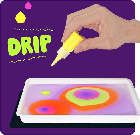 Glow in The Dark Marble Paint Kit for Kids - Water Marbling Painting Art Set for Boys & Girls Ages 6, 7, 8, 9, 10, 11, 12 Year Old - Kid Crafts Bi...