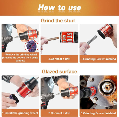 Metal Rescue Stud Hub Rust Removal Tool-Stud Cleaner Wheel Cleaning Tool, Screws, Bolts and Metal Surfaces for 1/2" Impact Wrenches or Electric Dr...