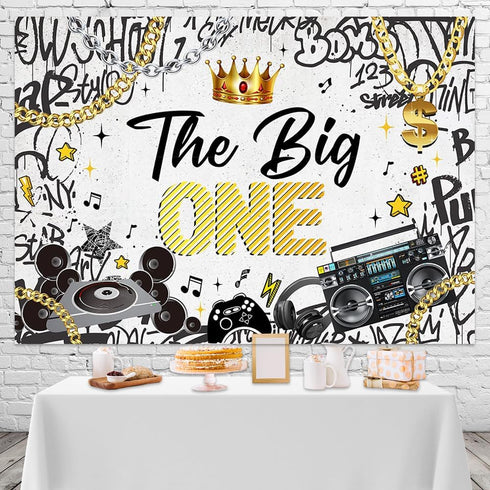 Mocsicka The Big One Backdrop Notorious 1st Birthday Party Photography Background The Big One First Birthday Party Hip Hop Old School Party Decora...