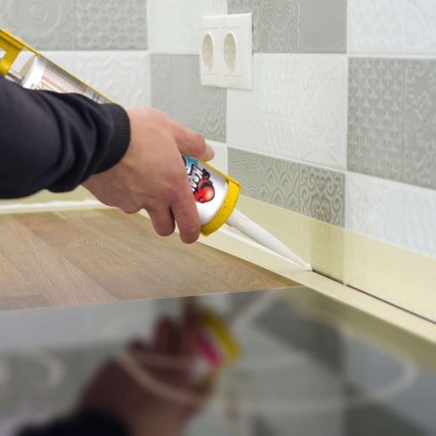 Kraken Bond RTV White Silicone Caulk - (1x10.1 fl.oz.) 100% Caulking Silicone Waterproof for Window and Door, Odorless Kitchen and Bathtub Caulk, ...