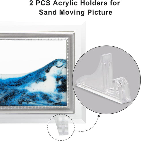 Coitak 2 PCS Acrylic Stands Clear Mini Display Easel Holder for Displaying Sand Picture...