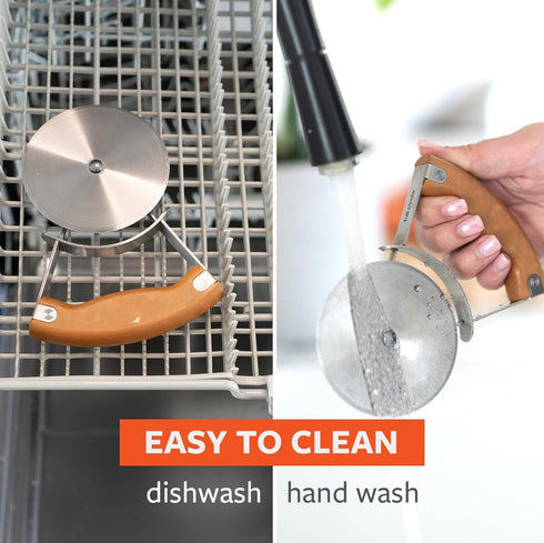 Full Circle Slice, Stainless Steel Precision Pizza Wheel with Safety Cover: Effortless Slicing, Innovative, Eco-Friendly. Dishwahser Safe....