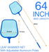 Pool Skimmer - Pool Skimmer Net with 5 Section Adjustable Telescopic Aluminum Pole, 25''- 64'', Pool Net Skimmer Rake with Ultra Fine Mesh , Pool ...
