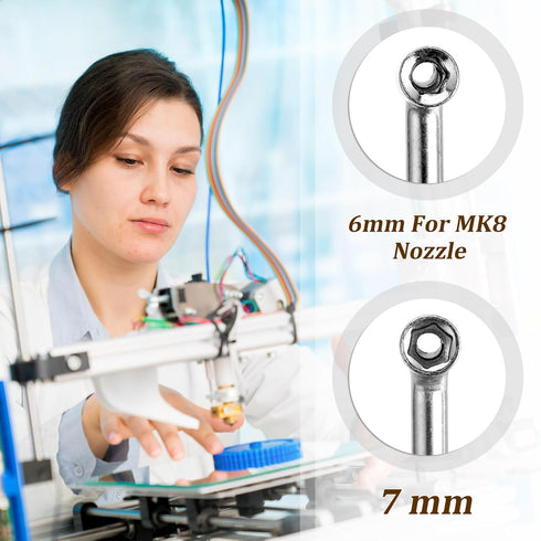 16 Pieces 3D Printer Nozzle Wrench Cleaning Kit,10 Nozzle Cleaning Pins with Storage Box 2 Tweezers 2 Cleaning Copper Wire brushes 2 L-shaped Wren...