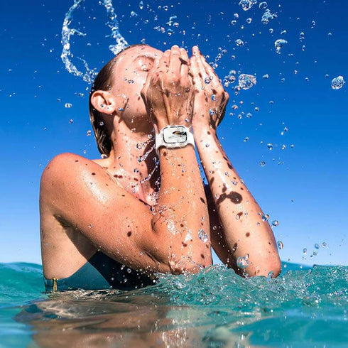 NewWays 2-Pack 2 in 1 Waterproof Bling Case for Apple Watch 41mm Screen Protector, Full Glitter Diamond Rhinestone Bumper Face Cover for iWatch Wo...