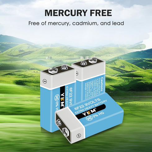 9V Batteries Long Lasting 9 Volt Battery for Smoke Detector Guitar Garage Door Opener Smoke Alarm Walkie Talkie Transistor Radio 7 Years shelf Lif...