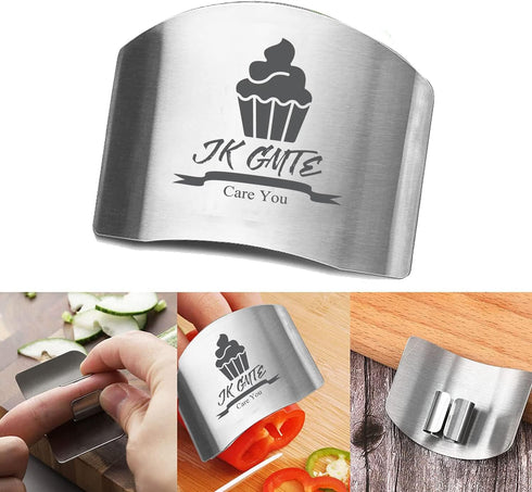 Finger Guards for Cutting, 2 Pcs Stainless Steel Finger Protector for Cutting Food, Knife Guard, Chopping Protector for Dicing and Slicing in Kitc...