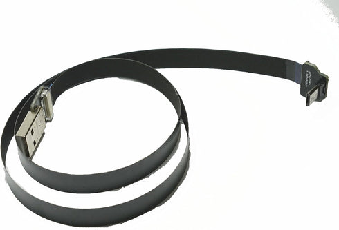 Black FPV Flat Slim Thin Ribbon FPC Cable Micro USB 90 Degree Angle to Standard USB A for sync and Charging (100CM)...