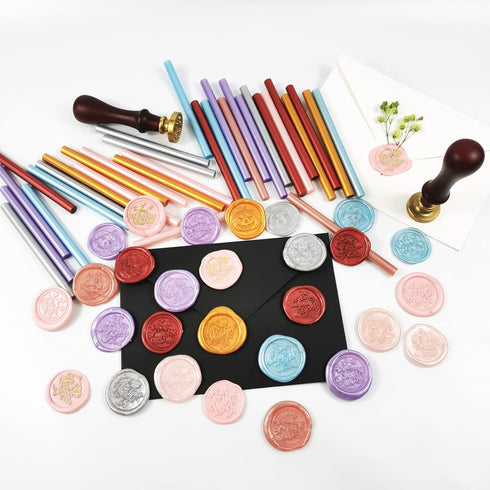 Hot Melt Glue Sealing Sticks for Letter Seal Stamp - Great for Wedding Invitations, Cards Envelopes, Snail Mails, Postcards, Greeting Cards, Gift ...