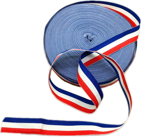 Red White and Blue Grosgrain Stripes Ribbon American Flag Patriotic Ribbon for Independence Day Party Decoration 50 Yards...