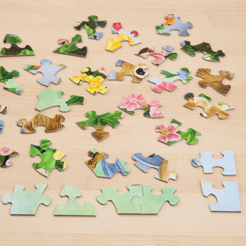 Bits and Pieces - 100 Piece Large Piece Family Jigsaw Puzzle for Adults & Kids - 15" x 19" - Sunny Day - 100 pc Butterfly Kitten Garden Jigsaw by ...
