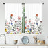 Cinbloo Watercolor Floral Kitchen Curtain Flower Cafe Curtain Rod Pocket 27.5W x 39L Rustic Plants Spring Blossom for Girl Woman Botanical Wildflo...