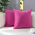 mixeoo Comfy Hot Pink Throw Pillow Covers Decorative Square Solid Thick Velvet Super Soft Cushion Cases Home Decor for Sofa Couch Living Room Chai...