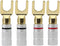 XMSJSIY Y Spade Plug,Speaker Spade Connector, Fork Spade Plug 45 Degree for Speaker Wire, Plug Audio Jack Connector Pure Copper for Speaker Wire,S...