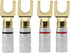 XMSJSIY Y Spade Plug,Speaker Spade Connector, Fork Spade Plug 45 Degree for Speaker Wire, Plug Audio Jack Connector Pure Copper for Speaker Wire,S...
