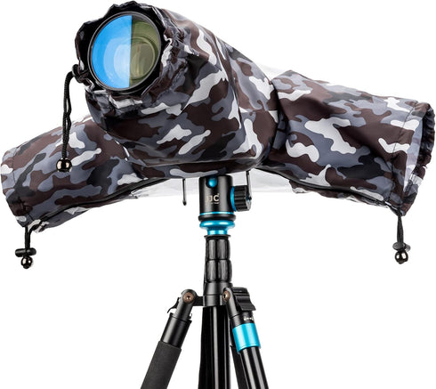 Camera Lens Rain Cover Raincoat Sleeve Gear Camo for Canon EOS R10 R7 R5 R6 R Rp Rebel T7 T8i T7i 90D 80D 4000D SL3 SX70 Nikon Z7II Z6II Z5 D780 D...