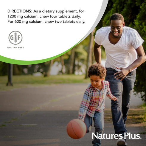 NaturesPlus Chewable Cal/Mag/VIT D3 with Vitamin K2 - 60 Chewable Tablets - Vanilla Flavor - Bone Health Supplement with Calcium , Magnesium , Vit...
