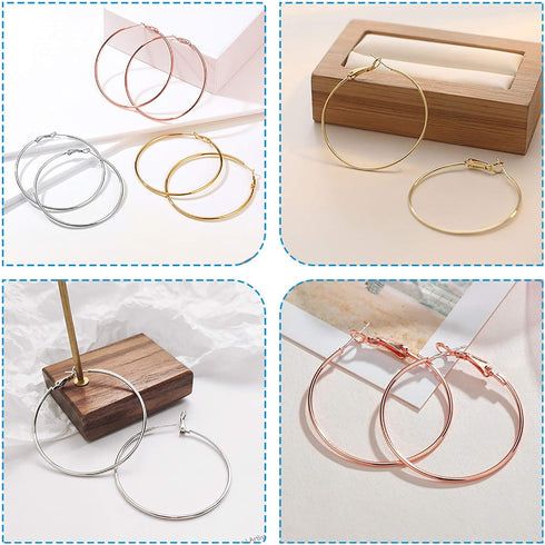 60Pcs Hoop Earring Findings Stainless Steel Earrings Beading Round Earrings Hypoallergenic Circle Earring Open Beading Hoop for Jewelry Making DIY...